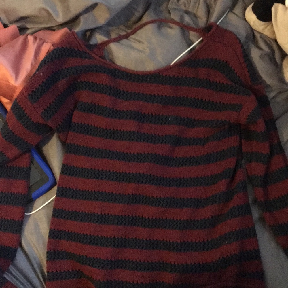 Burgundy & Navy sweater